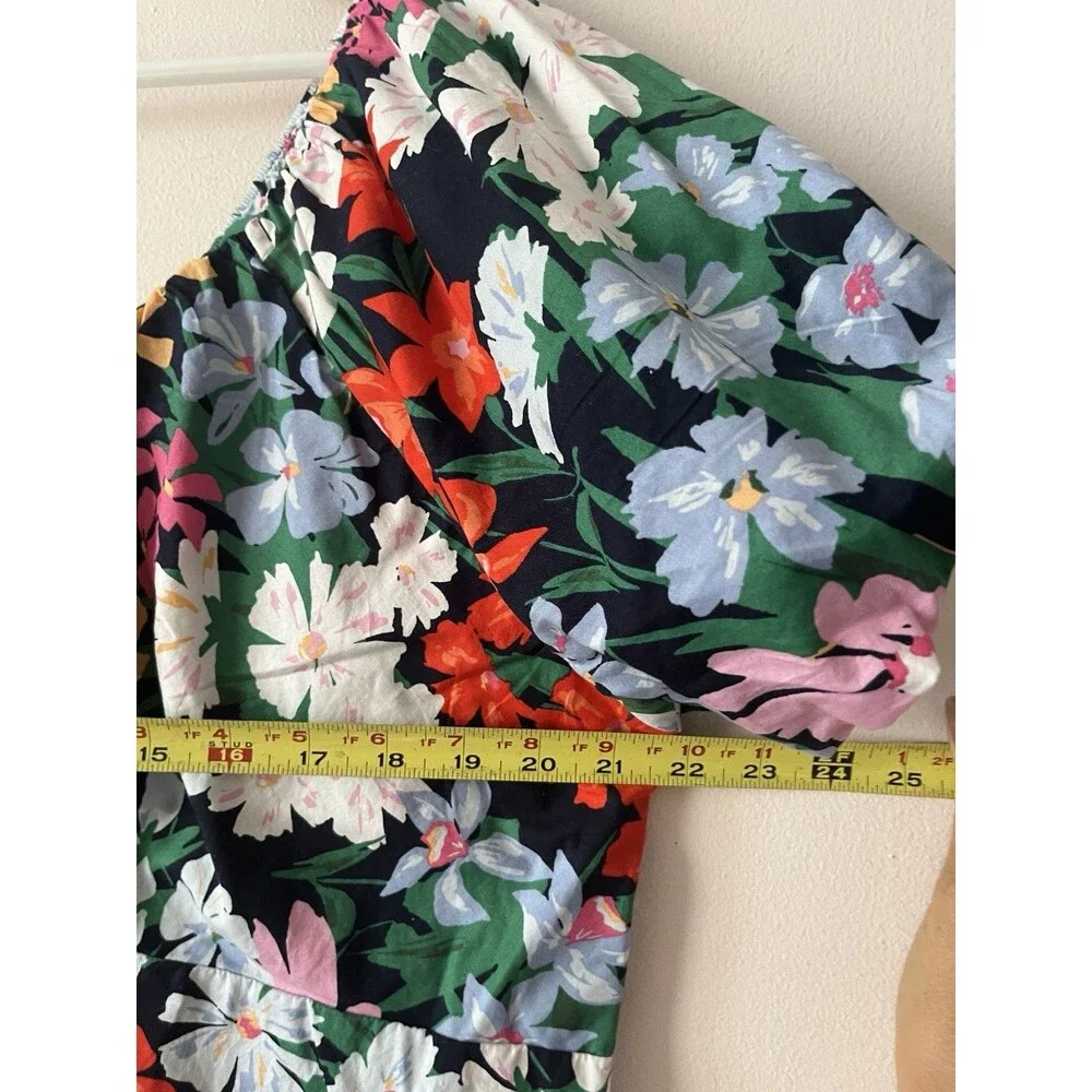Old Navy Floral Puff Sleeve Peplum Top XXL Cotton Cottagecore Smocked